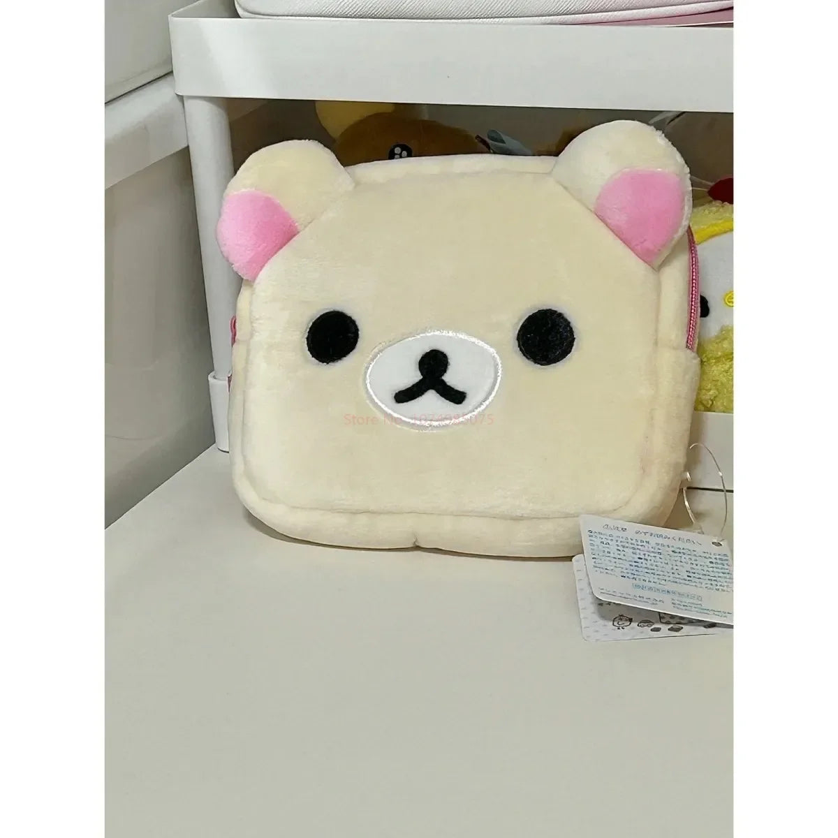 Kawaii Rilakkuma Pencil Bag Makeup Organizer Storage Bag Cartoon Bear Plush Multi Case Kawaii Cosmetic Bags Vanity Beauty Case