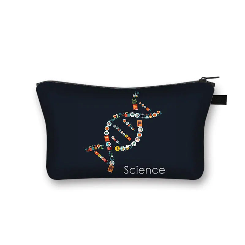 Periodic Table of Elements Print Cosmetic Case Science Chemistry Makeup Storage Pouch Beauty Bag Napkin Bag Lipstick Bag Gift