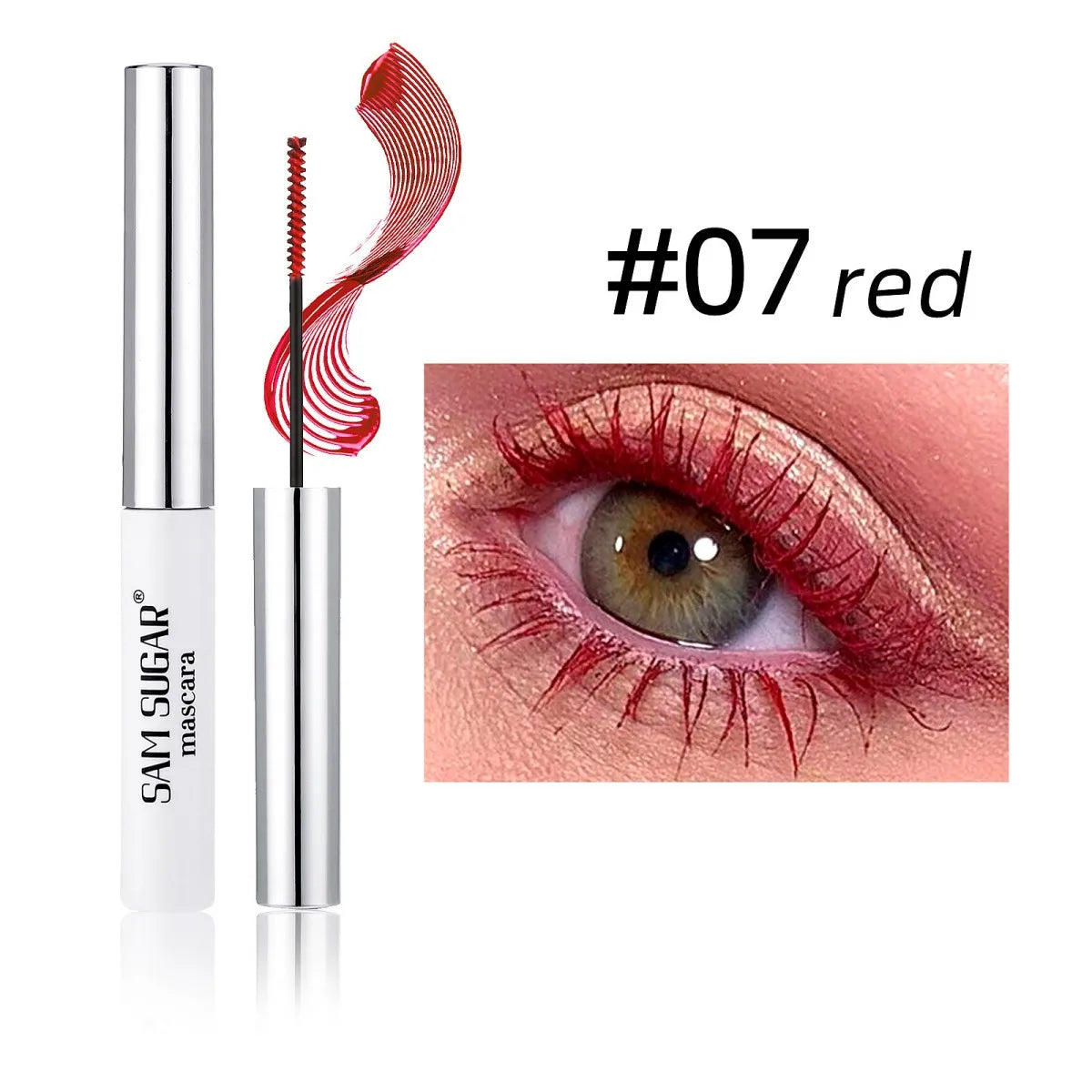 Colored Mascara Eyelashes, Purple Blue Red White Black Colorful Waterproof Mascara Charming Long Lasting Voluminous Mascara Eye