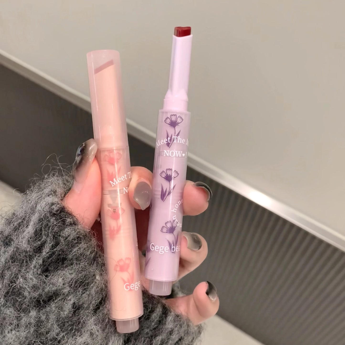 Jelly Heart Lipstick Gogo Little Bear Flower Language Secret Meaning Moisturizing and Hydrating Color Lipstick Pen