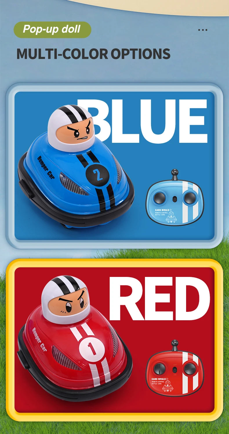 RC Toy 2.4G Super Battle Bumper Car Pop-up Doll Crash Bounce Ejection Light Children's Remote Control Toys Gift for Parenting