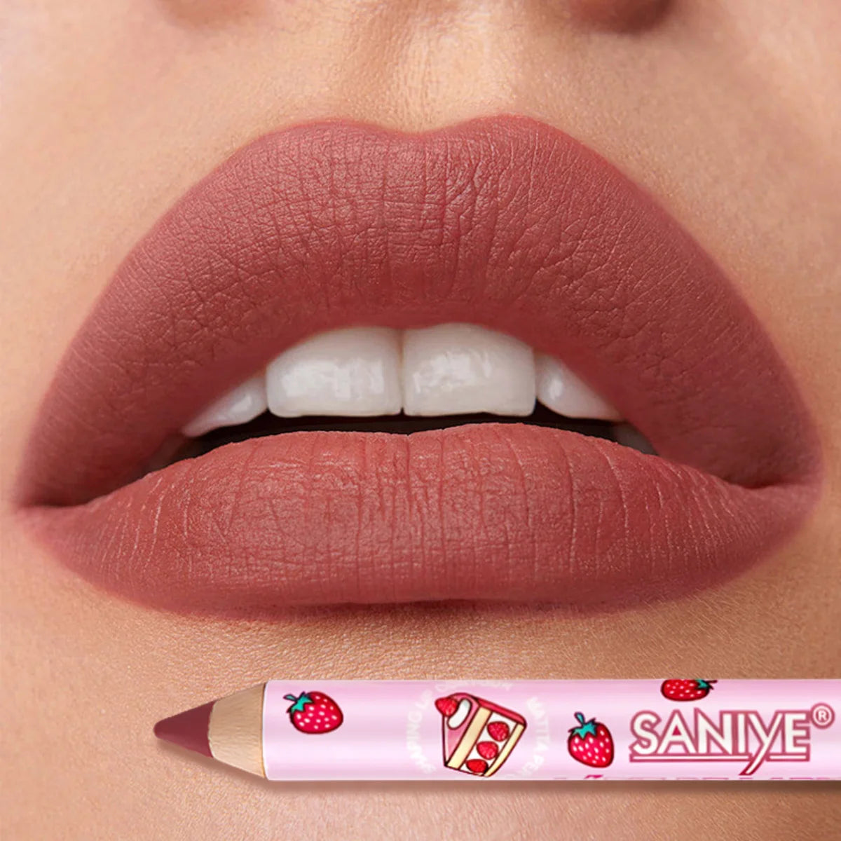 1pc Matte Lipstick & Liner Pen, Waterproof, Long-Lasting, Non-Stick, Berry Shades for All Skin Types, Makeup Pencils for Women