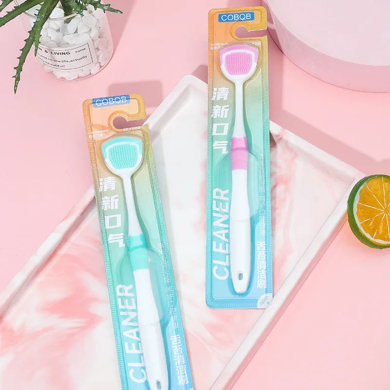 Tongue Scraper Oral Cleaner Brush Soft Silicone CleaningTongue Toothbrush Mouth Fresh Breath Scraping Hygiene Care Tools