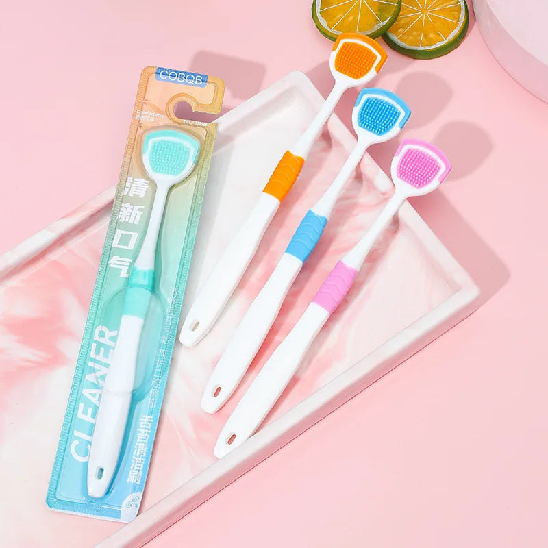 Tongue Scraper Oral Cleaner Brush Soft Silicone CleaningTongue Toothbrush Mouth Fresh Breath Scraping Hygiene Care Tools