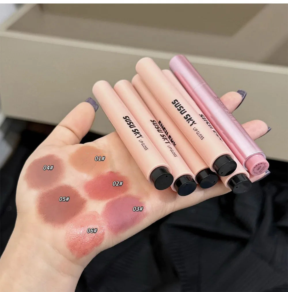 1Pc Moisturizing Velvet Matte Lipstick Hazelnut Mousse Long Waterproof Light Natural Warm Brown Red Toned Lip Tint Make Up Stain