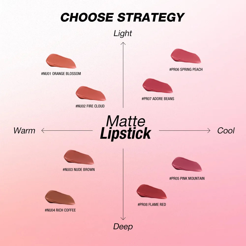 Velvet Matte Lipstick Ultra Pigmented Long Lasting Waterproof Lip Gloss Smudge Proof Non Sticky Hydrating Lip Stain