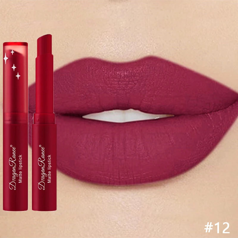 Nude Matte Lipstick Waterproof Nude Pink Lip Sticks Not Fading Sexy Red Velvet Lipsticks for Women Make Up Lasting Lip Cosmetics
