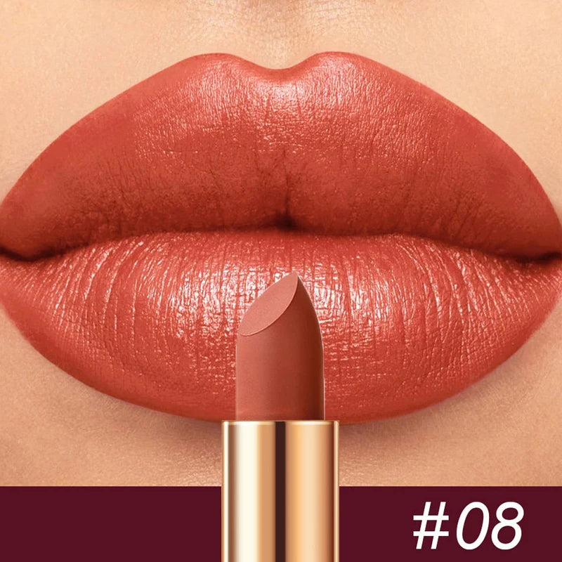 8-Colors Matte Lipstick Sexy Red Waterproof Lip Stick Long Lasting Smudge-free Classic Highly Pigmented Velvet Lip Tint Makeup