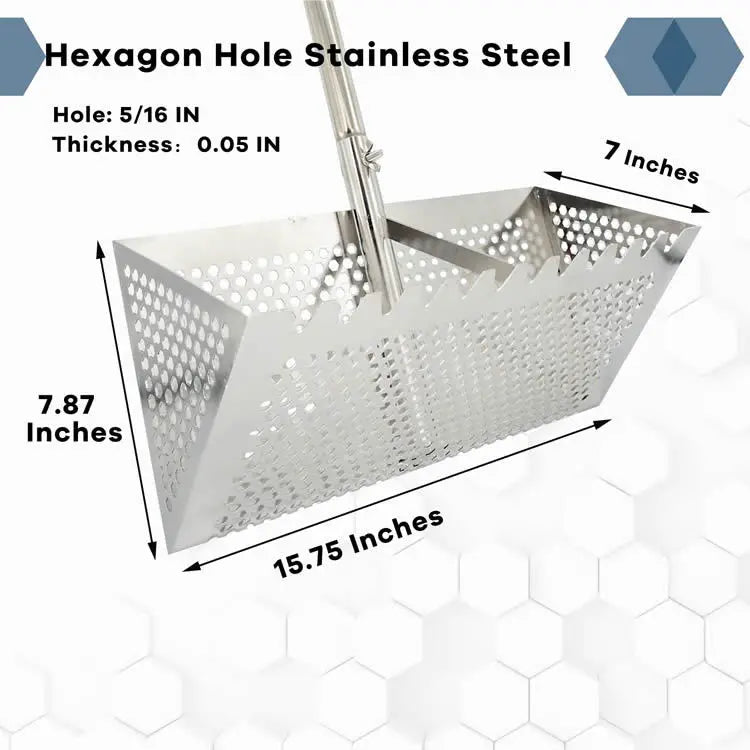 Beach Sand Scoop Shovel Metal Detector Sand Scoops Treasure Detecting Metal Detector Hunting Stainless Steel Tool Hex