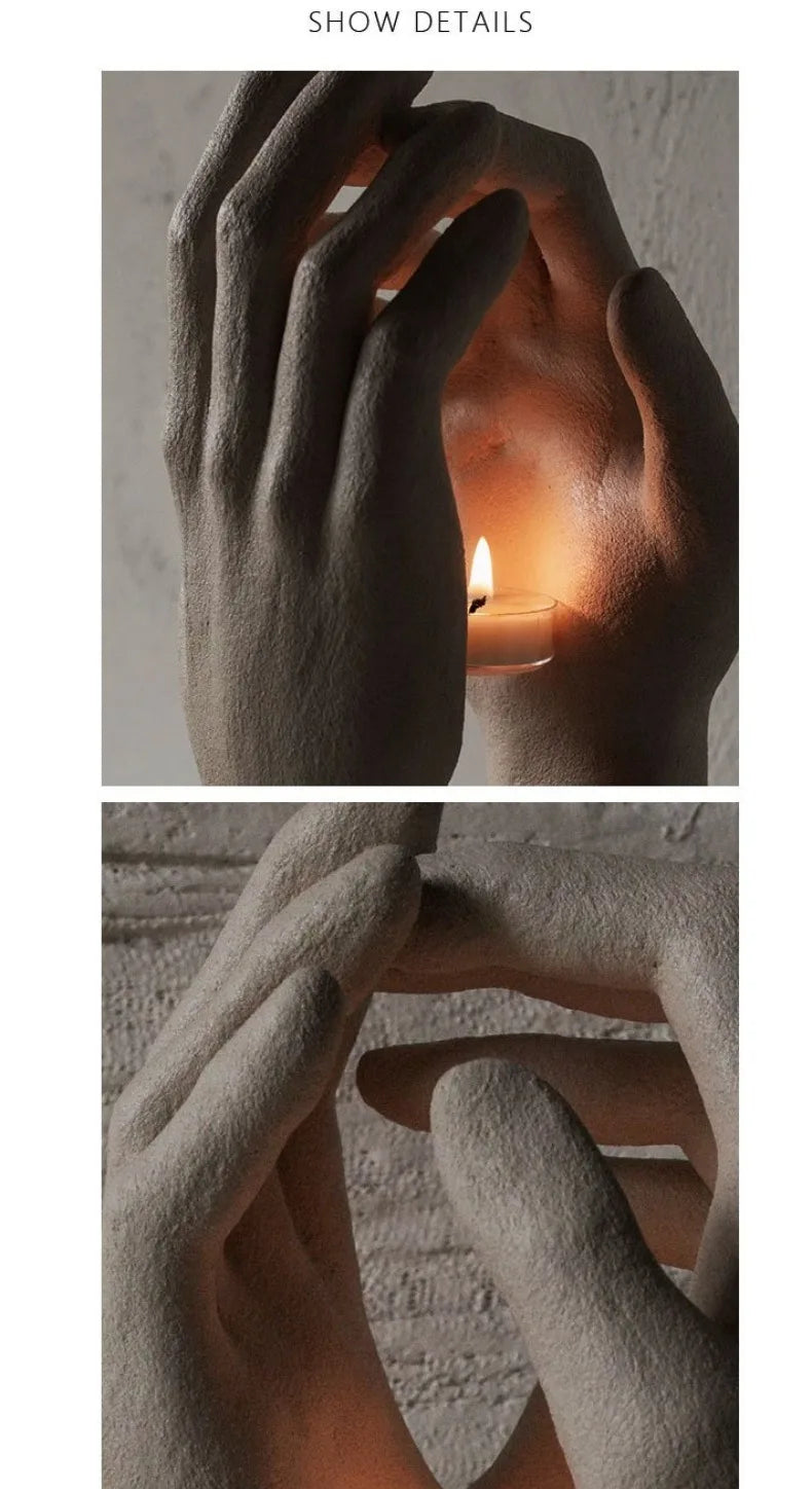 Hands Candle Holder Modern Sculpture Candle Holders Elegant Candlestick Aesthetic Decorative Candlesticks Table Decorations