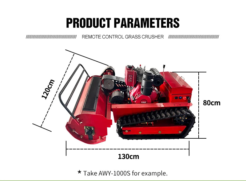 Customized 800mm Grass Robot Slope Crawler Remote Control Flail  Mower