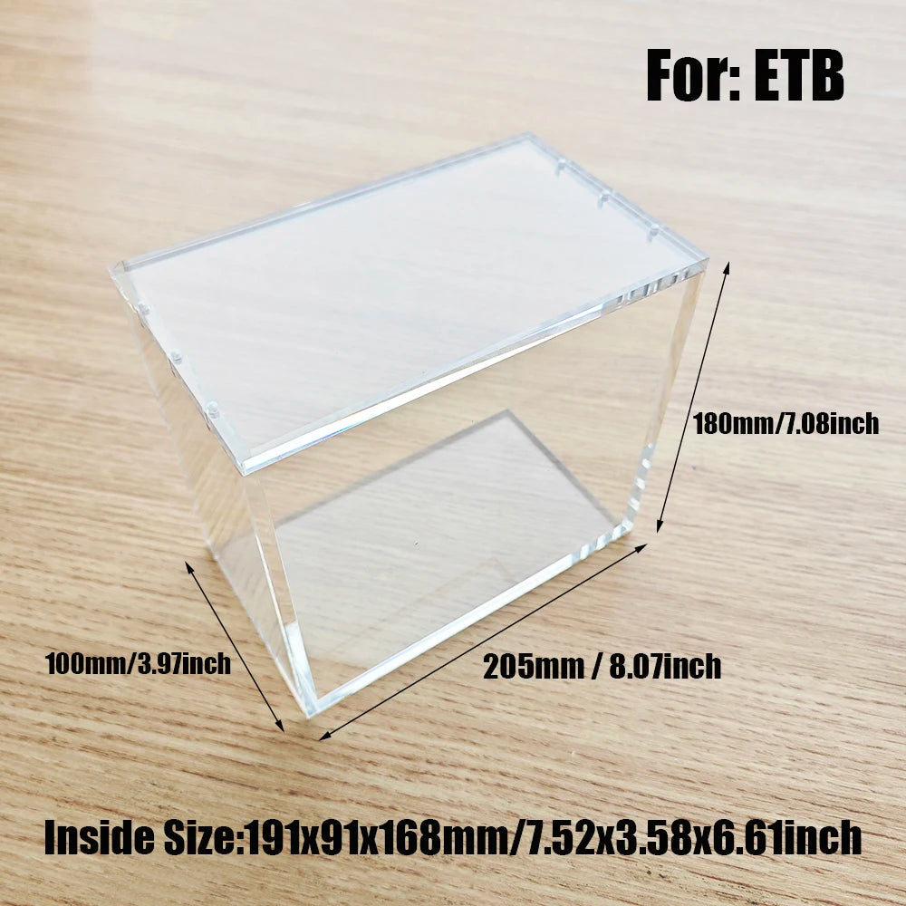 DISPLAY BOX For POKE Acrylic Dust-Proof Booster Show Case ETB Protection Poke Box Protector Transparent Plastic Acrylic Case