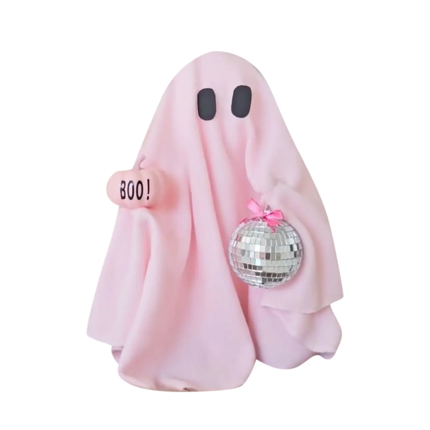 Halloween Desktop Decor Cute pink ghost hand-held round ball figurine for Halloween Decoration Props Desk Atmosphere Decoration