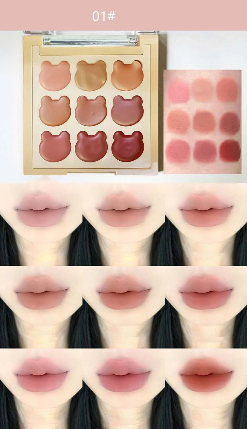 Purplish Orange Nine Colors Lip Mud Velvet Matte Lipstick Makeup Silky Mud Like Texture Lip Gloss Lips Cheeks Dual-use Cosmetics