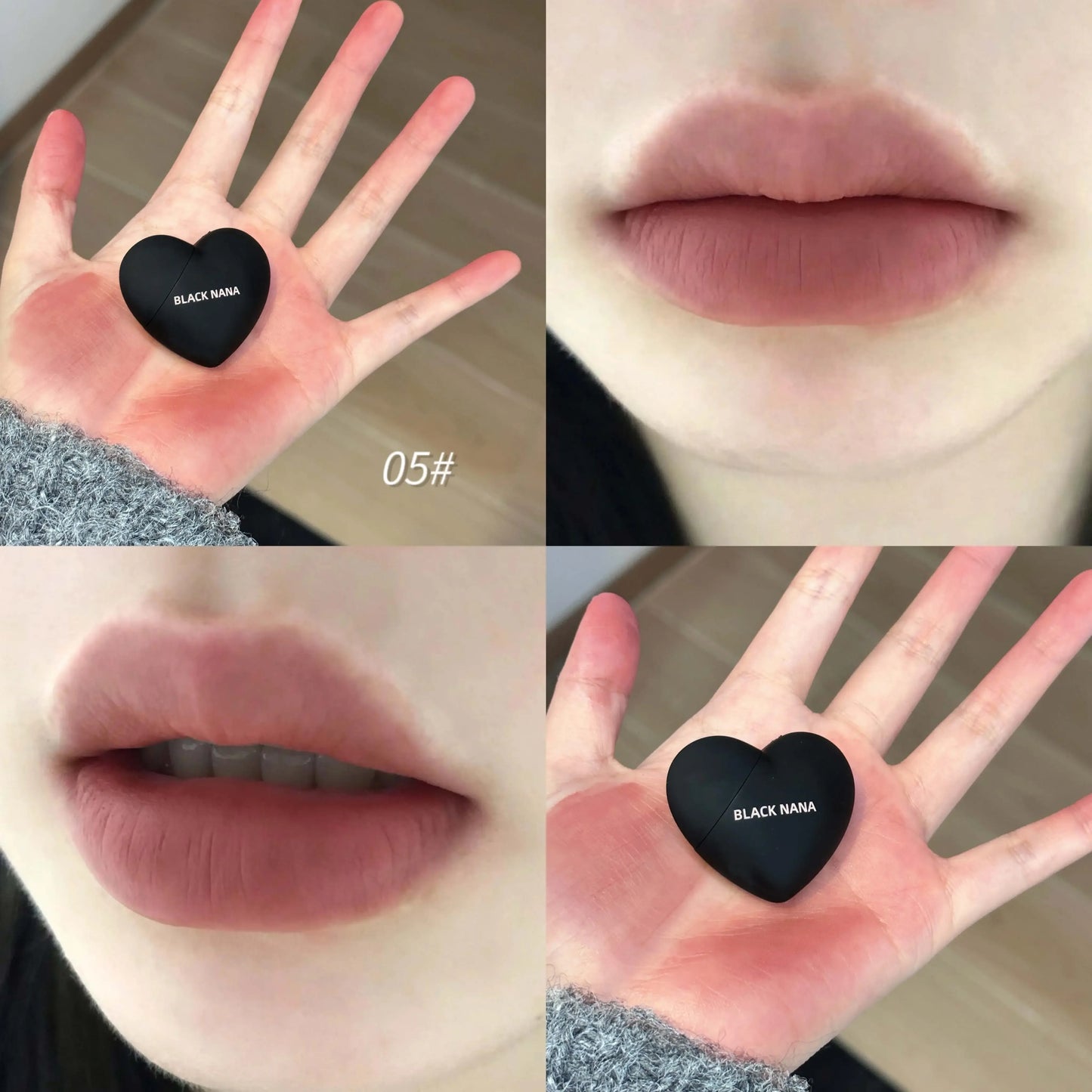 Velvet Matte Lipstick Lip Mud Black Silver Heart Lip Gloss Lips Palette Nude Waterproof Lasting Lips Tint Mini Cosmetics Makeup