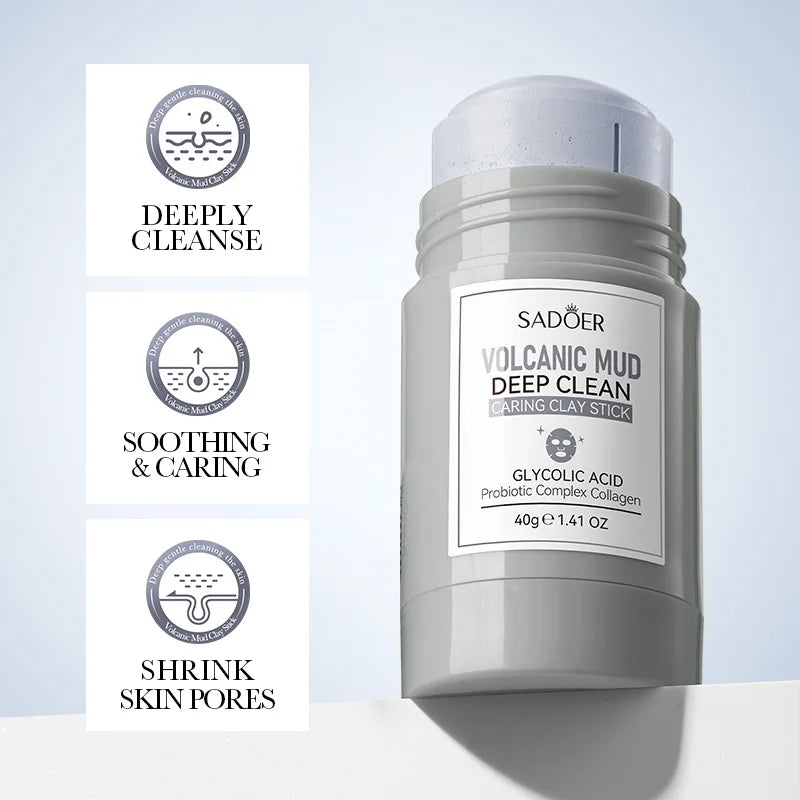 SADOER Green Tea Rose Face Masks Stick Clay Mask Shrink Pores Deep Blackhead Remover Facial Cleansing Moisturizing Facial Masks