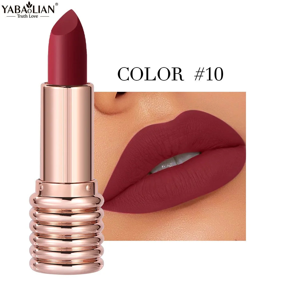 Threaded Long-lasting Matte Lipstick With Smudge-Proof Formula Velvet Lips Sauce Color Liner Pencil For Women's Makeup Cosmetic