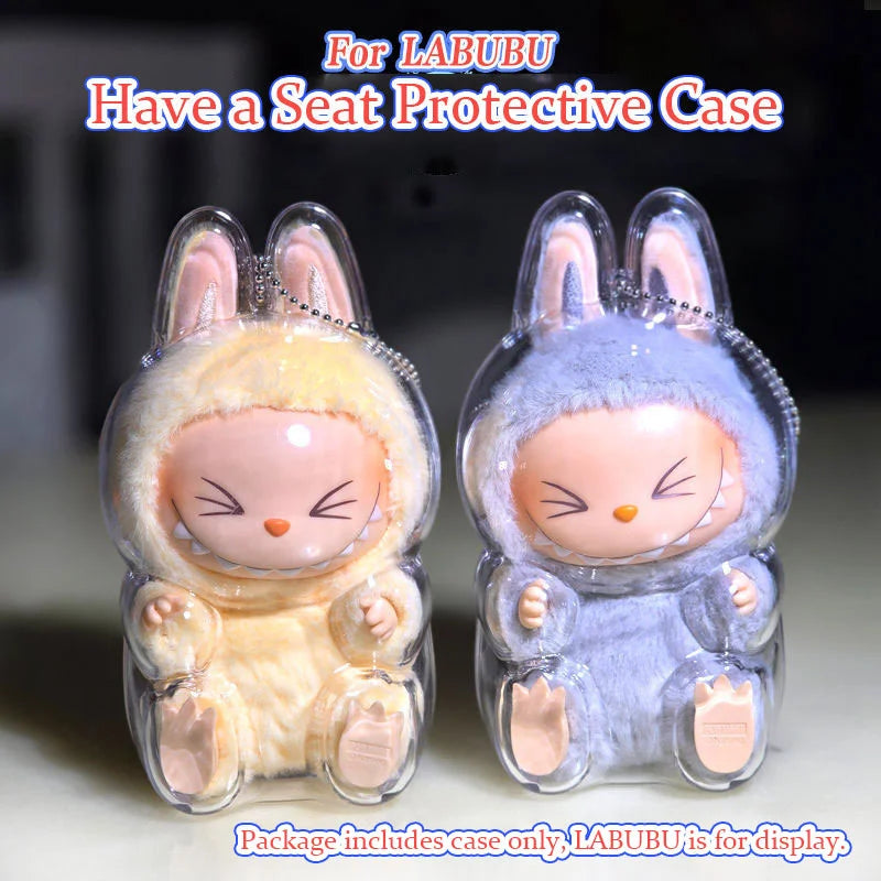 LABUBU Have A Seat Transparent Case Labubu Plastic Case Backpack Charms