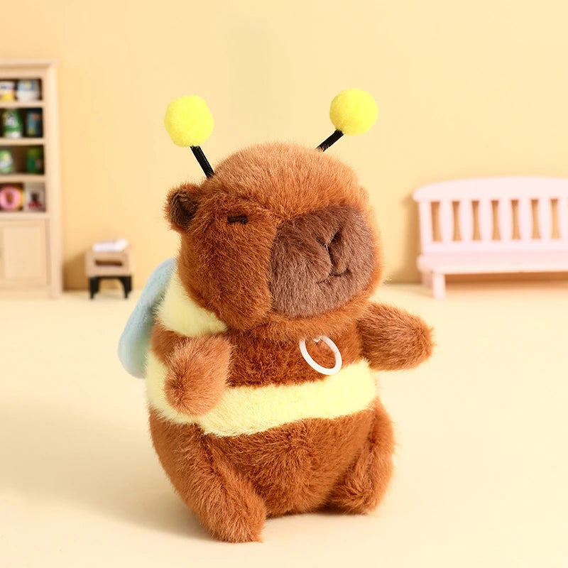 Cute Cartoon Capybara Pendant Capybara Drawing Jitterbug Wings Bee Water Dolphin Keychain  Plush Bee  Doll Bag Hanging Ornaments