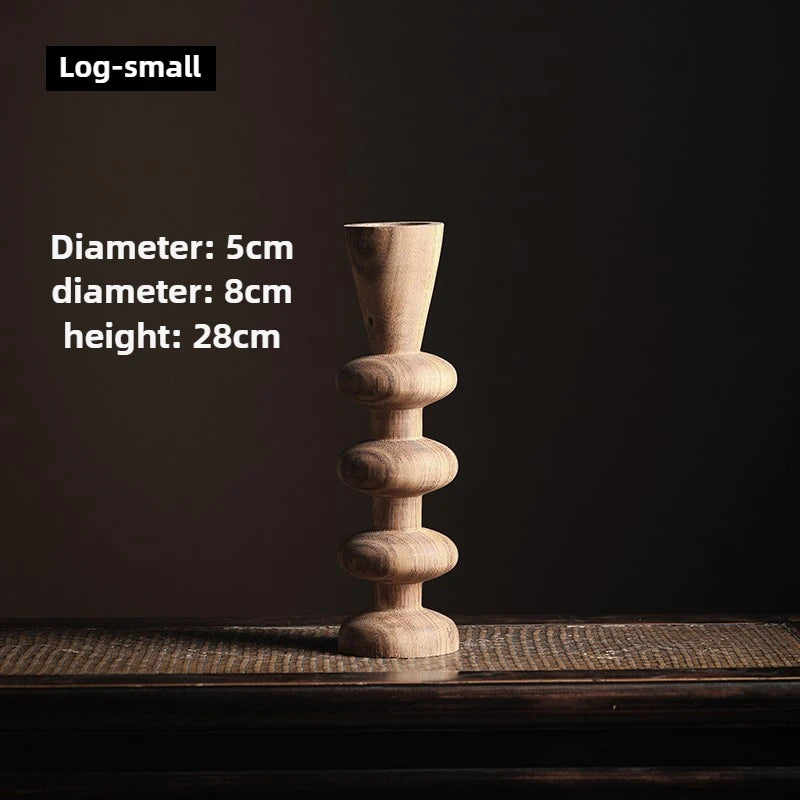 Retro Wooden Candle Holder