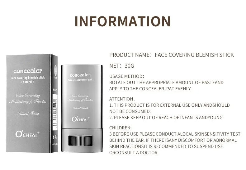 Matte Foundation Cream Stick Waterproof Lasting Oil-control Cover Acne Base Smooth Makeup Moisturize Brighten Concealer Lip Base