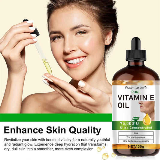 Natural Vitamin E Essential Oil Is Used for Morning and Night Skin Care, Hypoallergenic, Soft and Smooth Skin, Suitable for All Skin Types, Unisex Adult Formula