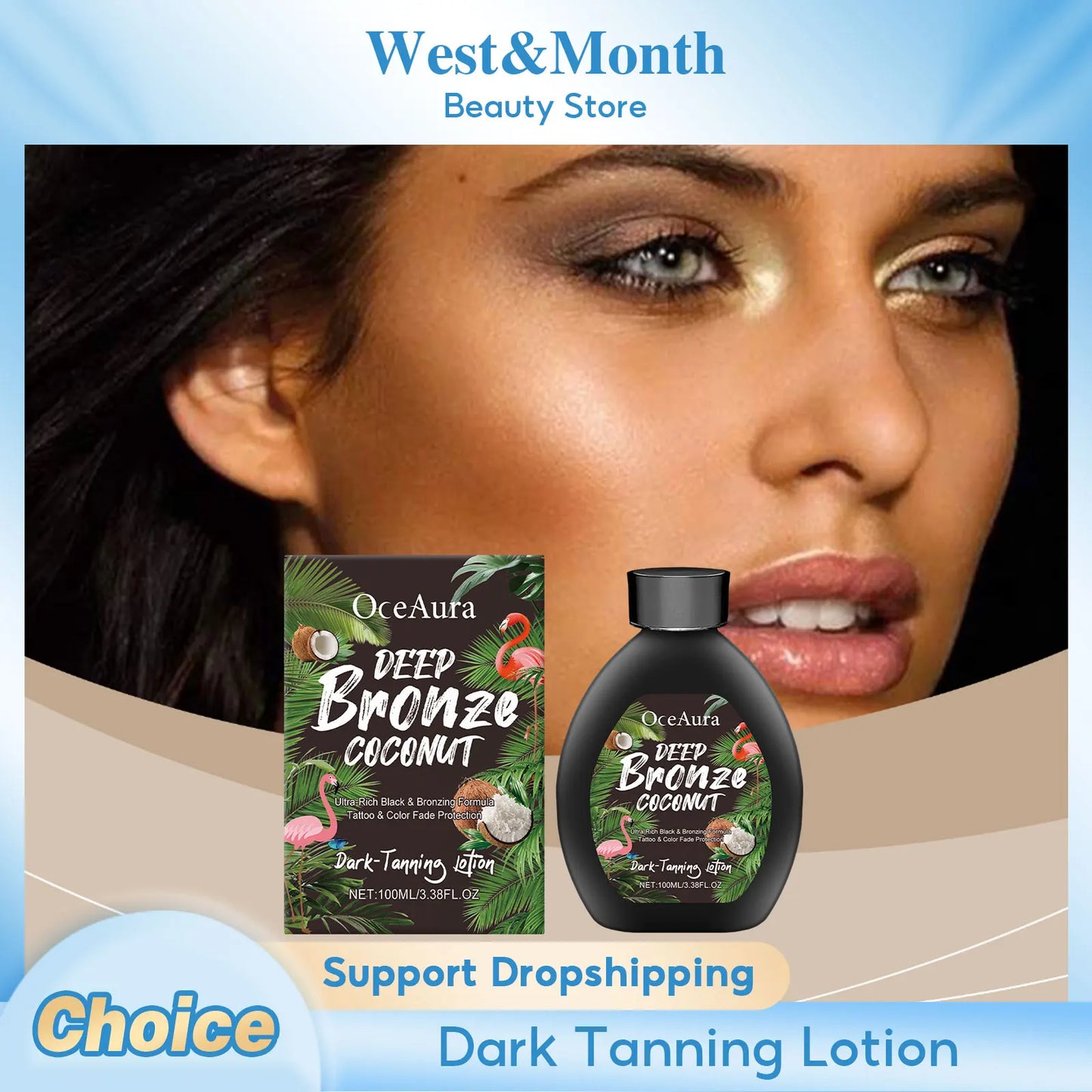 Coconut Tanning Lotion Sunless Tanner Bronzing Enhancer Darkening Booster Hydrate Sexy Golden Brown Sunbeds Self Bronzer Lotion