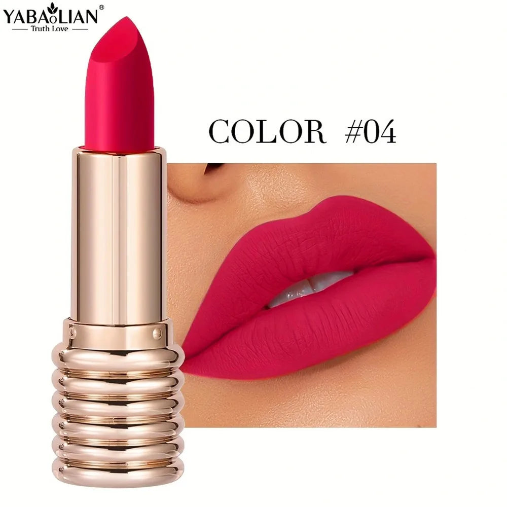 Threaded Long-lasting Matte Lipstick With Smudge-Proof Formula Velvet Lips Sauce Color Liner Pencil For Women's Makeup Cosmetic