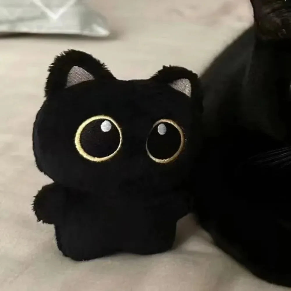 Party gift cute black cat plush toy doll pendant pillow cushion black cat plush toy doll, suitable for boys and girls.