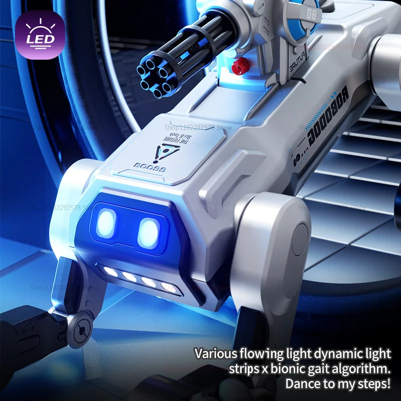 2025 New 2.4G Remote Control Robot Dog with Singing Dancing Follow Mode 360° Rotating launching Cannon Puppy Toys Gifts For Kid