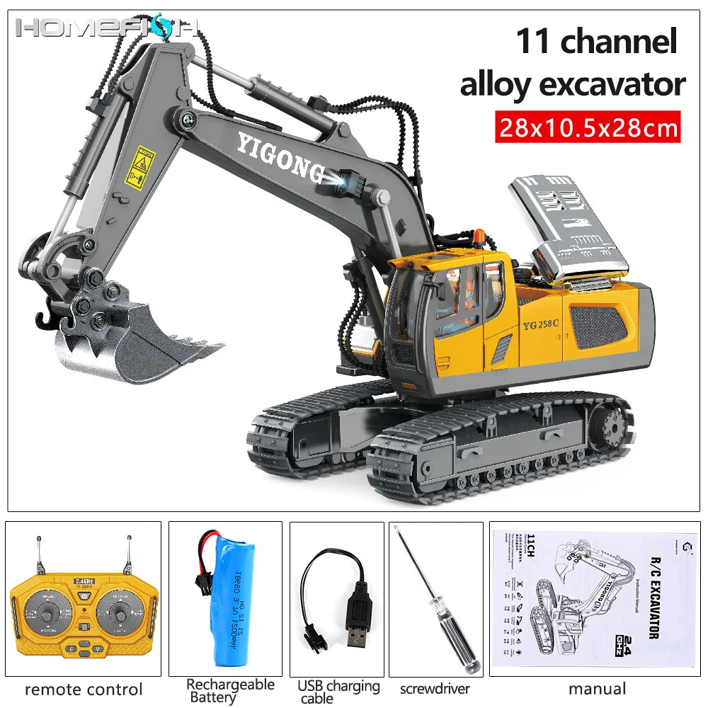Excavator RC Car Toys Remote Control Car Toys For Boys Radio Control Excavator Dump Truck Bulldozer Electric Car Kids Toys Gift