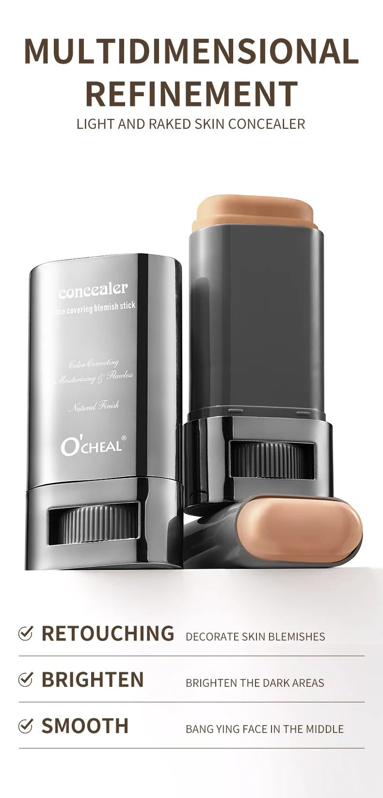 Matte Foundation Cream Stick Waterproof Lasting Oil-control Cover Acne Base Smooth Makeup Moisturize Brighten Concealer Lip Base