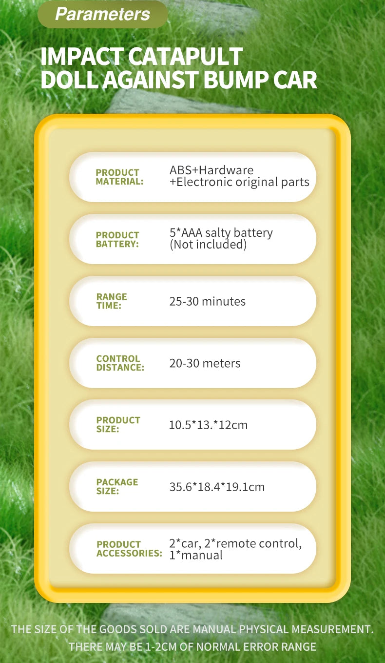 RC Toy 2.4G Super Battle Bumper Car Pop-up Doll Crash Bounce Ejection Light Children's Remote Control Toys Gift for Parenting