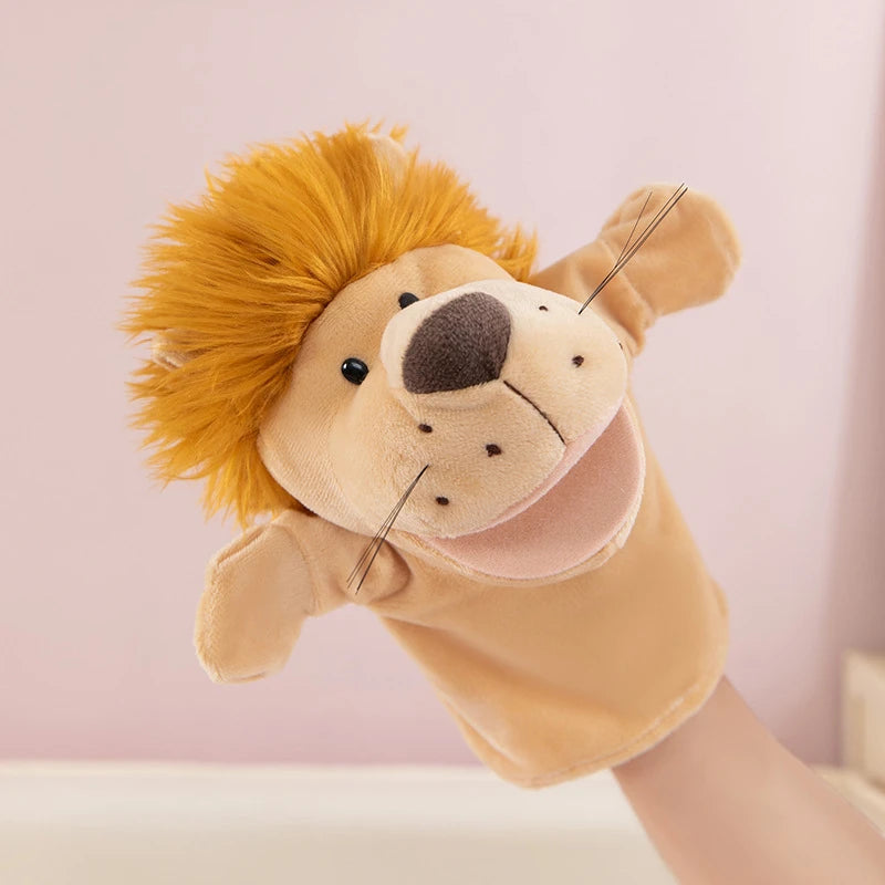 Stuffed Plush Animals Toys Hand Finger Story Puppet Kawaii Dolls Educational Baby Toys Lion Elephant Bunny Monkey Children Gifts