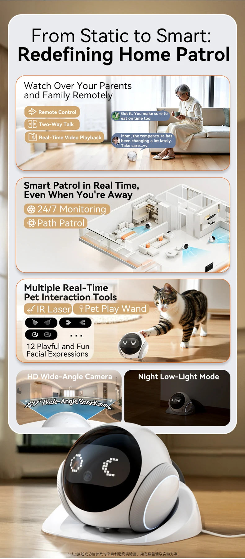 AIOOK Automatic Charging Robot Camera HD 2K 5G WIFI IP Camera Pet Mobile Tracking Night Vision CCTV Remote View TUYA APP Camera