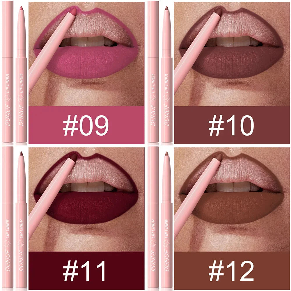 12 Colors Lip Liner Lip Pencil Set Matte Lipstick Waterproof 24 Hours Long Lasting Korean Lip Tint Makeup For Women Cosmetics