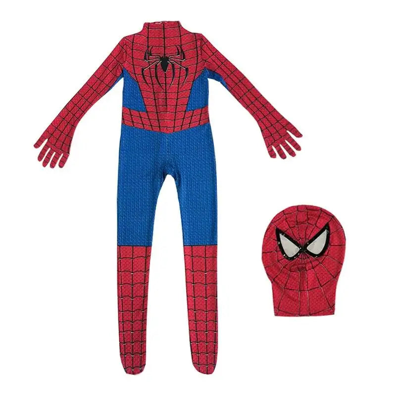 Superhero Spider Man Costume Jumpsuit Miles Spiderman Halloween Cosplay Costumes Bodysuit Head Cover Separation Party Set