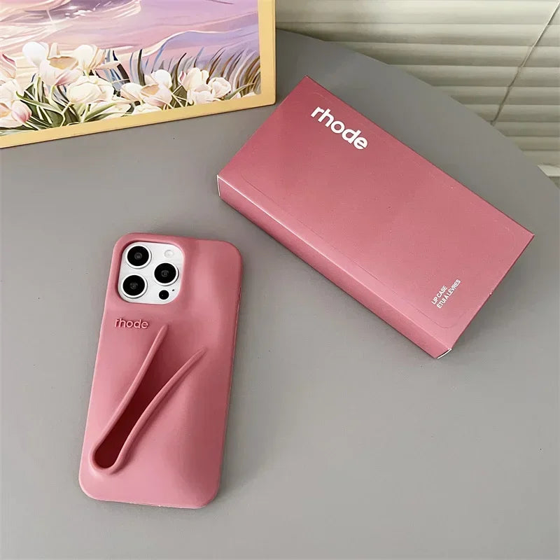 Hot Lemontini Phone Case for IPhone 11 12 13 14 15 16 17 Pro Max Plus 17 Air Lip Gloss Holder Silicone Matte Lipstick with Box