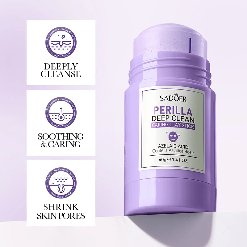 SADOER Green Tea Rose Face Masks Stick Clay Mask Shrink Pores Deep Blackhead Remover Facial Cleansing Moisturizing Facial Masks