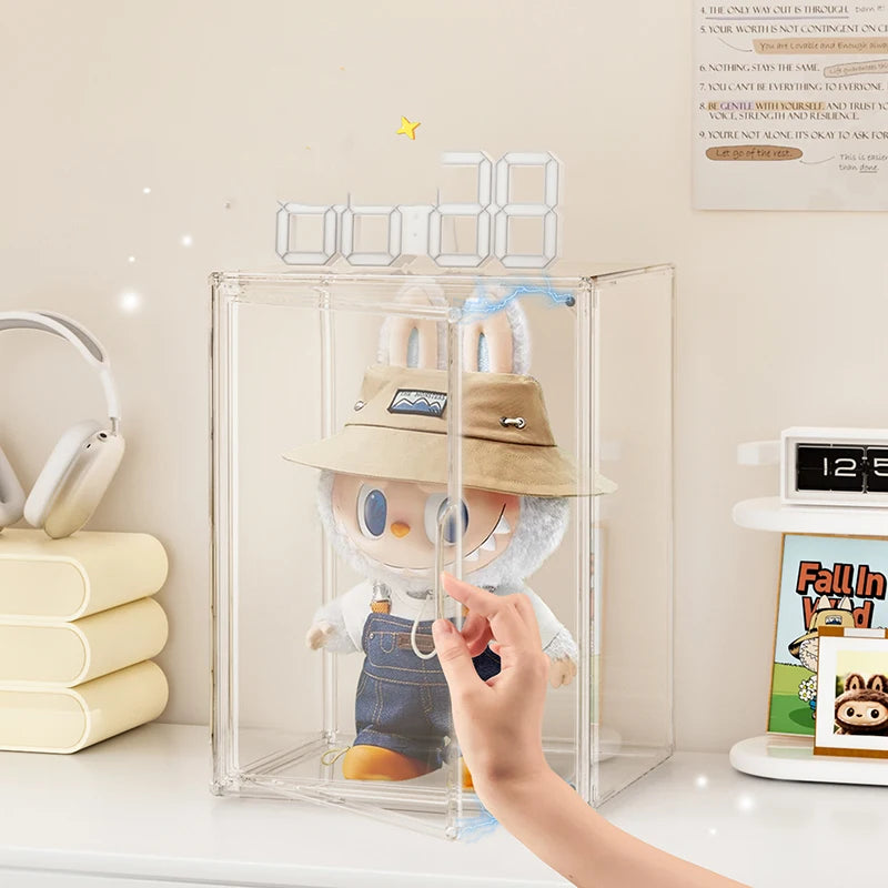 Labubu large summer display box blind box storage display rack, Labubu plastic transparent acrylic display cabinet