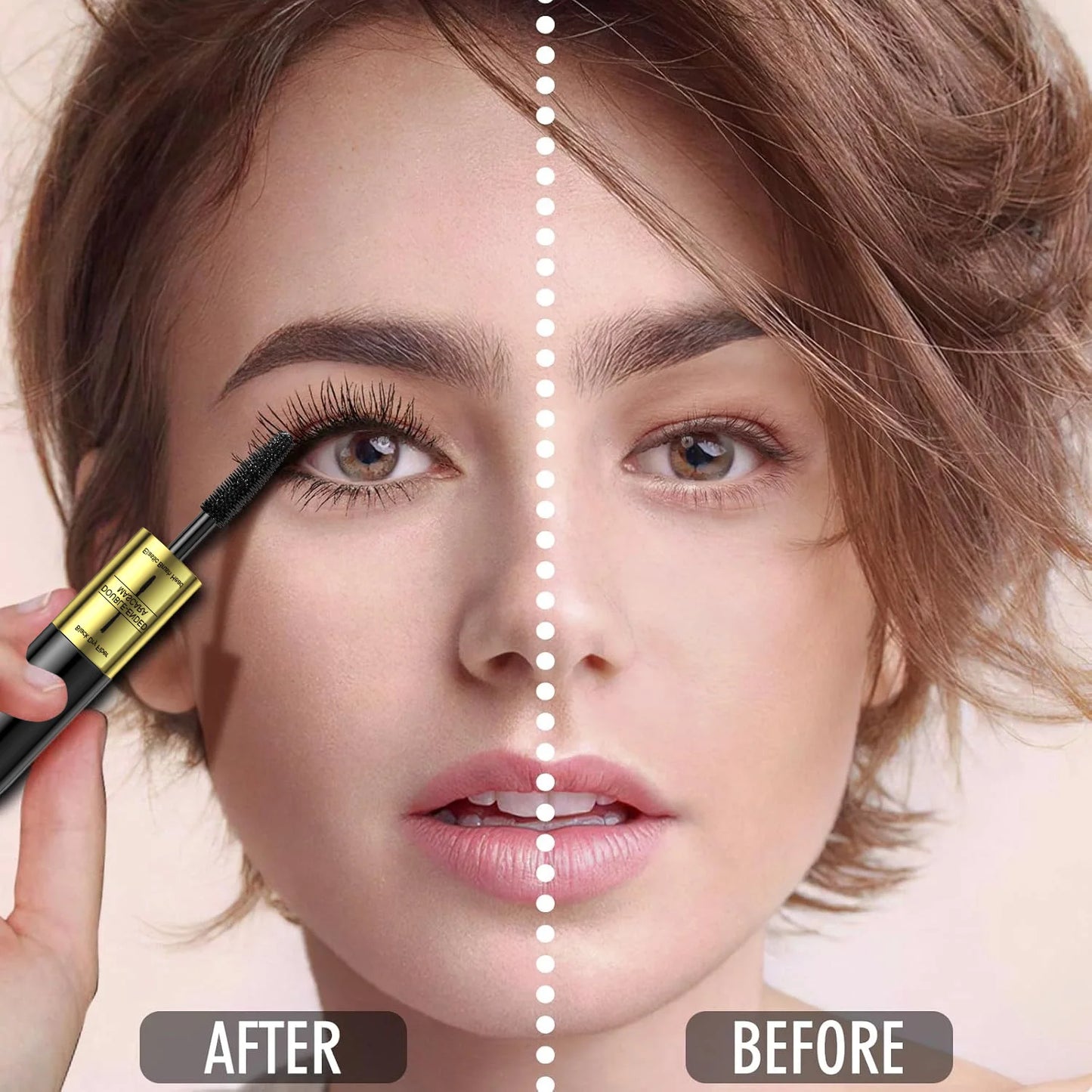 QIC Double In-one Mascara Silk Fiber Mascara Waterproof Mascara Eyelash Extension Black Thick Lengthening Eye Lashes Cosmetics