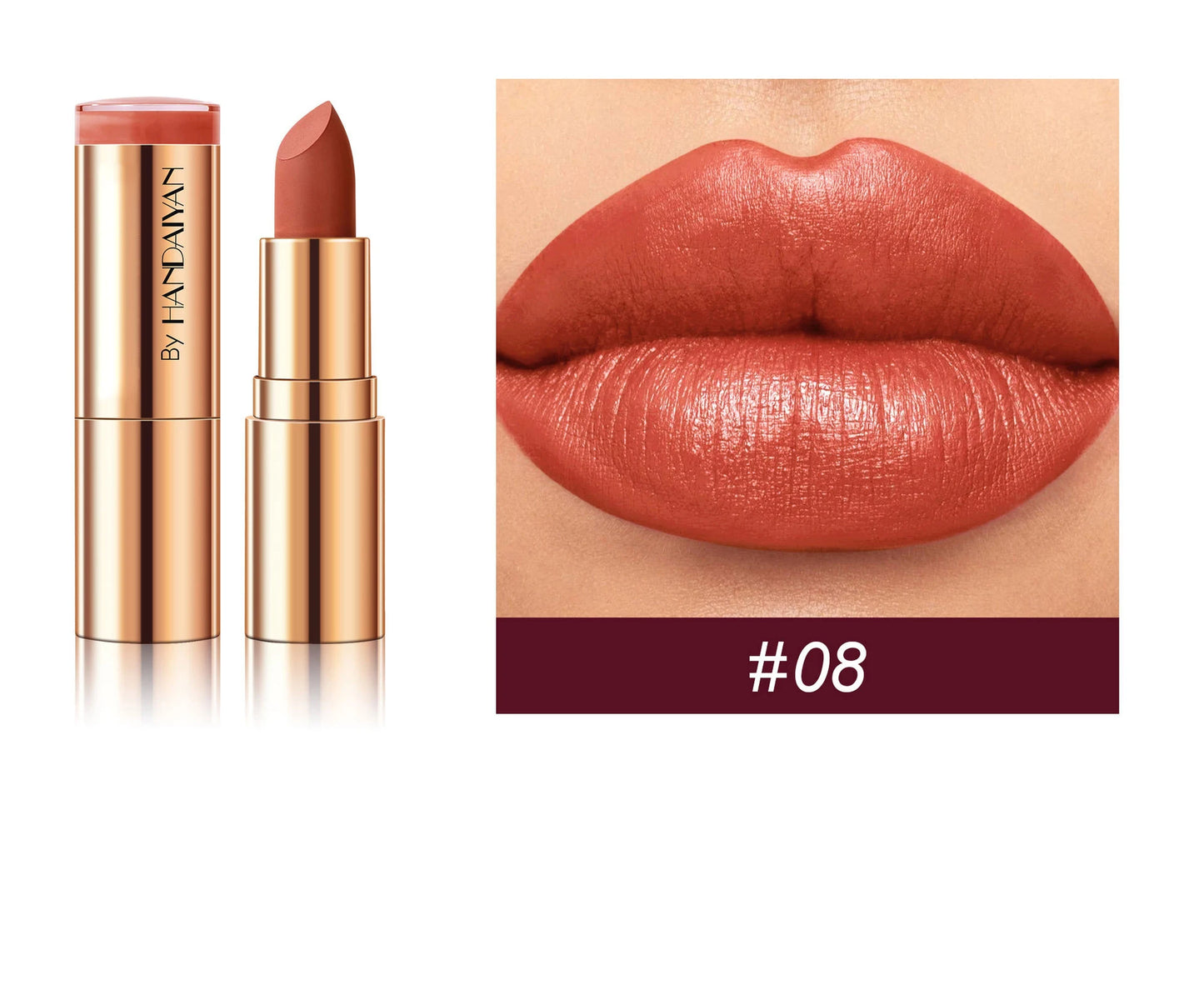 8-Colors Matte Lipstick Sexy Red Waterproof Lip Stick Long Lasting Smudge-free Classic Highly Pigmented Velvet Lip Tint Makeup