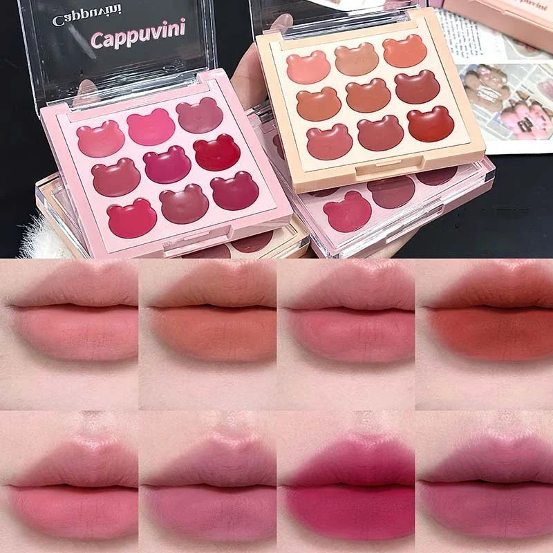 Purplish Orange Nine Colors Lip Mud Velvet Matte Lipstick Makeup Silky Mud Like Texture Lip Gloss Lips Cheeks Dual-use Cosmetics