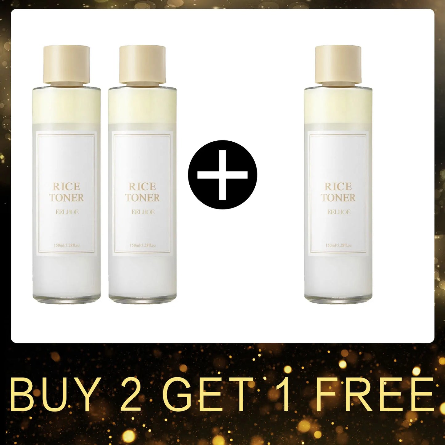 EELHOE Rice Toner Moisturizing Water Oil Control Smoothing Facial Wrinkles Shrink Pores Repair Skin Care Rice Water Toner 150ml