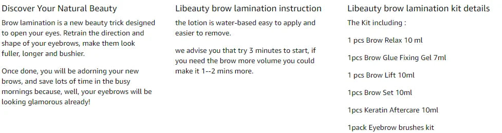 Libeauty Eyebrow Lamination Kit Eyebrow Lift Kit Lasting 8 Weeks With Brush For Fuller Feathered Eyebrows Professional Home Use