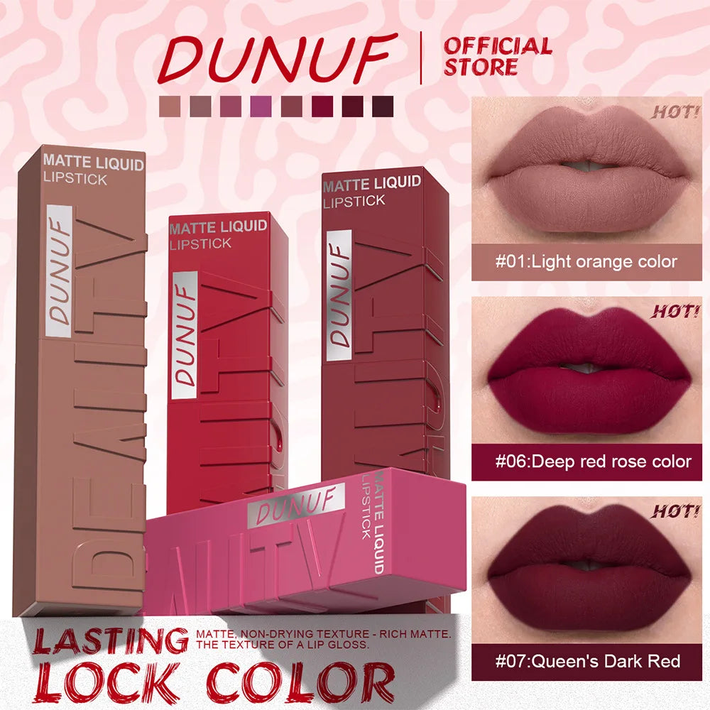 Velvet Matte Lipstick Set 8Pcs Waterproof Long Wearing Moisturizing Lip Glaze Non Transfer Smudge Proof Lip Color