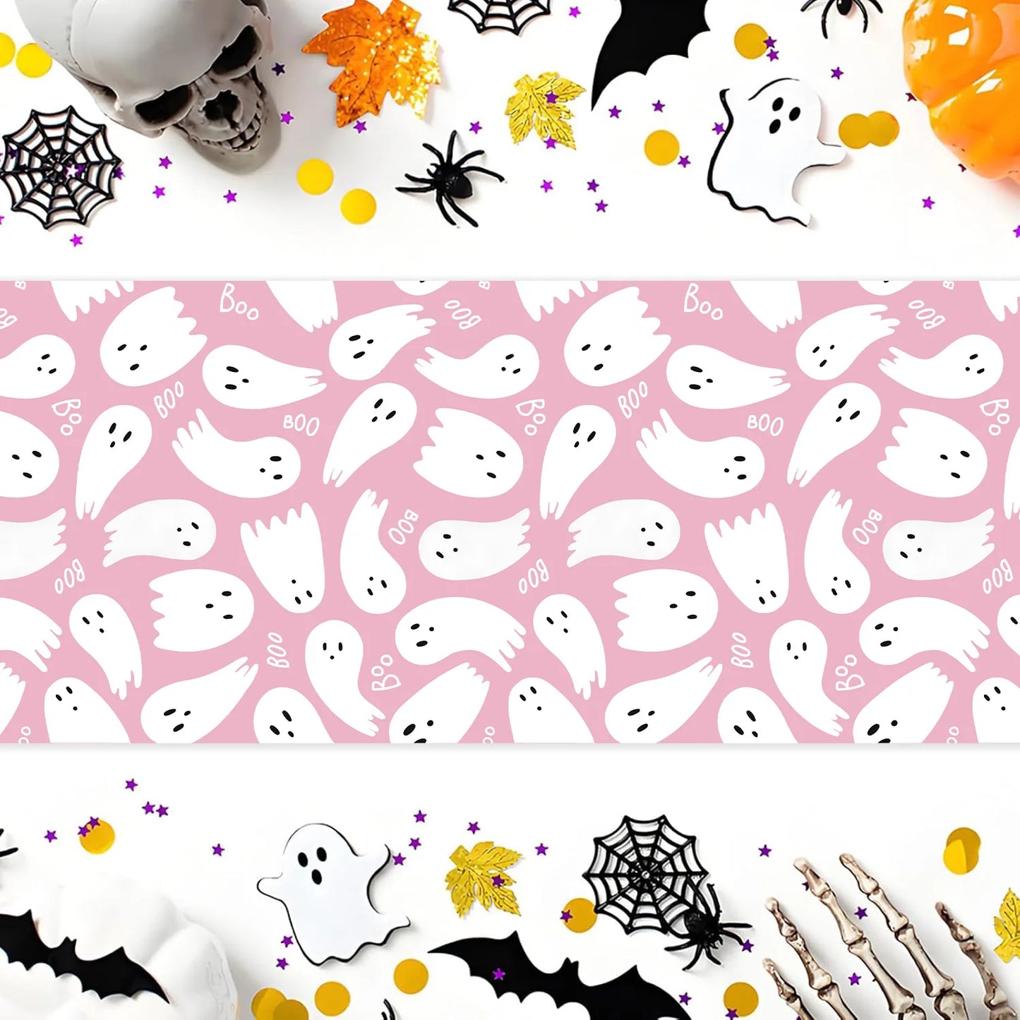 Halloween Pink Cute Ghosts Pink Bat tablecloth Halloween Cute style decoration party supplies desktop decorations holiday decor