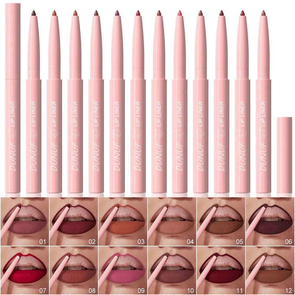 12 Colors Lip Liner Lip Pencil Set Matte Lipstick Waterproof 24 Hours Long Lasting Korean Lip Tint Makeup For Women Cosmetics