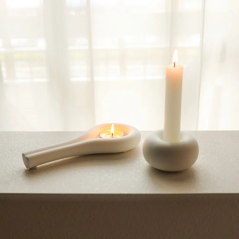Nordic Ceramic Candlestick Holder White Candle Holders Candle Holder Wedding Table Living Room Home Ornament Decoration