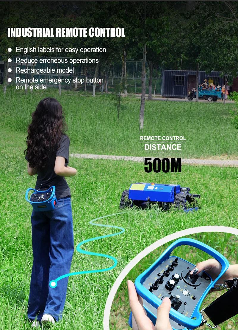 Customized 550mm Four-Stroke Self-Propelled Remote-Controlled Lawn Mower, an Outdoor Maintenance Robot Suitable for Garden Lawns